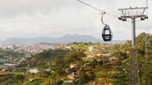 Cableway in Dalat city. Vietnam 2016 year