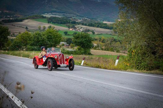 FIAT 508 S BALILLA SPORT COPPA ORO 1933 on an old racing car in rally Mille Miglia 2020 the famous italian historical race (1927-1957)
