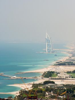The coast of the city of Dubai. View from the height