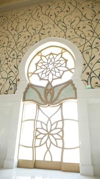 Walls and window Sheikh Zayed Mosque, Abu Dhabi, United Arab Emirates.