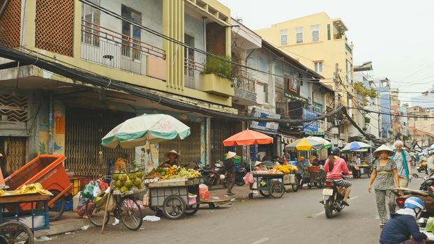 Street city with people Vietnam