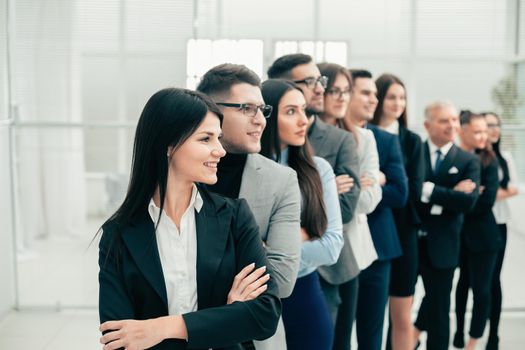 group of diverse business people standing together. the concept of teamwork