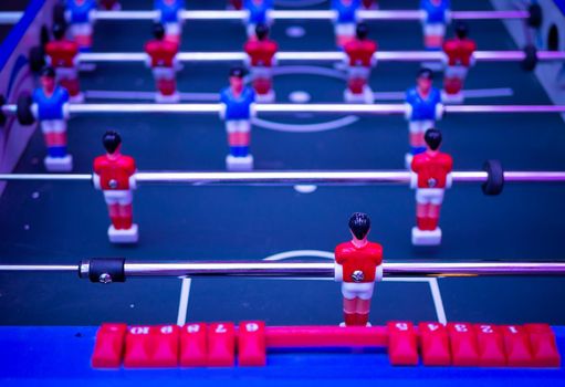 Vintage Foosball, Table Soccer or Football Kicker Game.