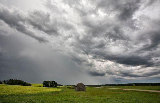 Ominous Storm Clouds Prairie Summer Rural Scene