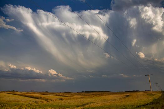 Prairie Storm Clouds Saskatchewan Canada Farm Land