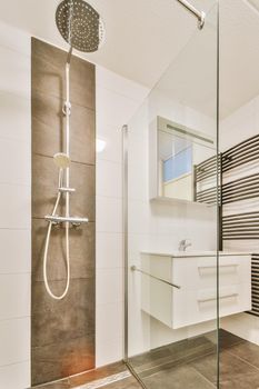 Modern bathroom interior with dryer good brightness