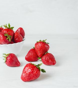 Red strawberry healthy vitamin berry isolated on white background