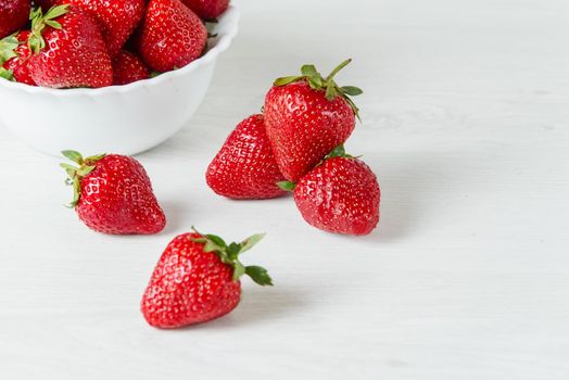 Red strawberry healthy vitamin berry isolated on white background