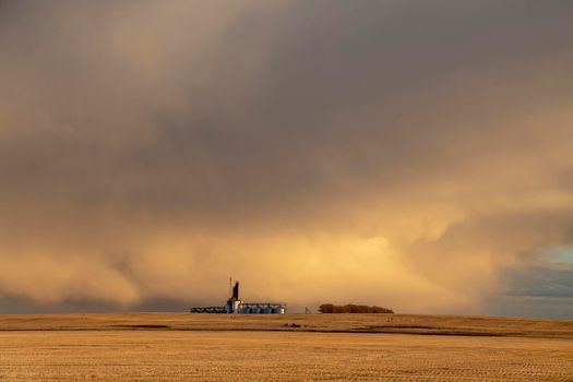 Prairie Storm Clouds rural Saskatchewan Grain Elevator