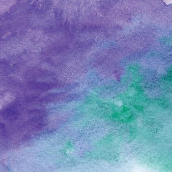 Abstract painted violet and turquoise tye-dye paper with grained texture for scrapbooking design