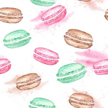 Sweet french colorful pastry drawing pattern