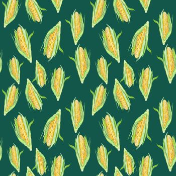 Detailed botanical pattern of vegan vegetable in green leaves