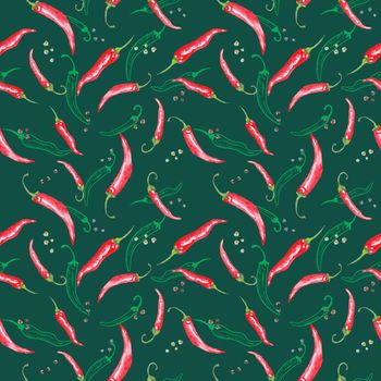 Seamless kitchen spicy background for textile design