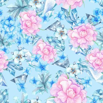Seamless tender romantic floral background