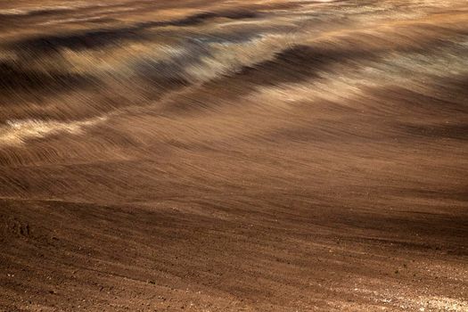 amazing landscape of a clean plowed field 