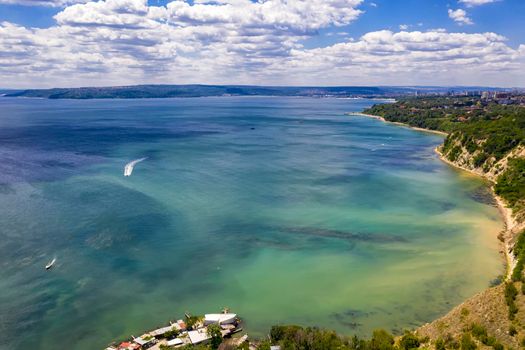 A beautiful aerial view to the coastline and the bay. Varna, Bulgaria