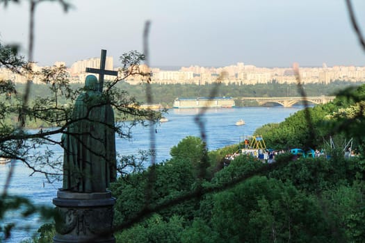 Prince Vladimir on a hillside in Kiev overlooking the Dnieper. High quality photo