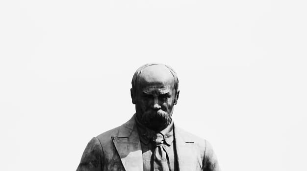 Statue of Taras Shevchenko in front of the entrance to the Taras Shevchenko University . High quality photo