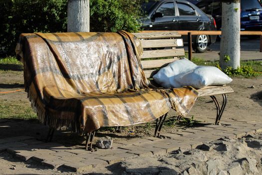 Bench Like at home on the Landscape Alley in Kiev. High quality photo