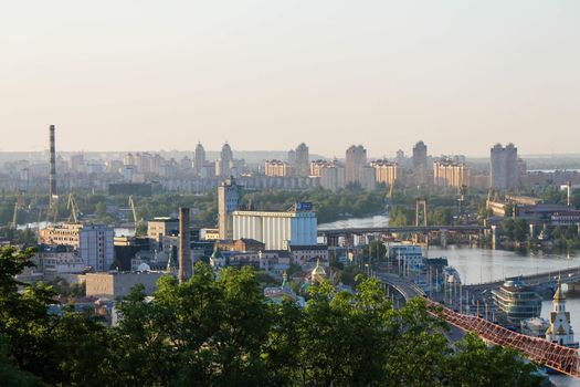 View of the Dnieper from the hills of the Kiev-Pechersk Lavra. High quality photo