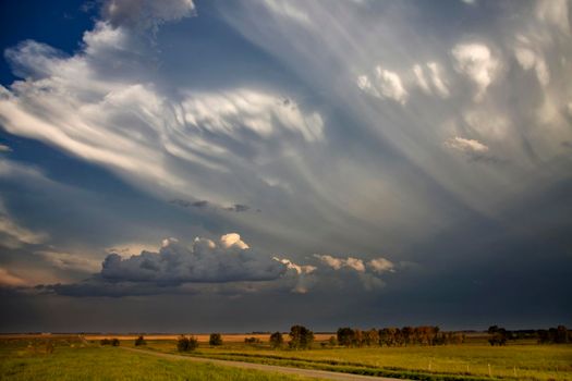 Prairie Storm Clouds Saskatchewan Canada Farm Land