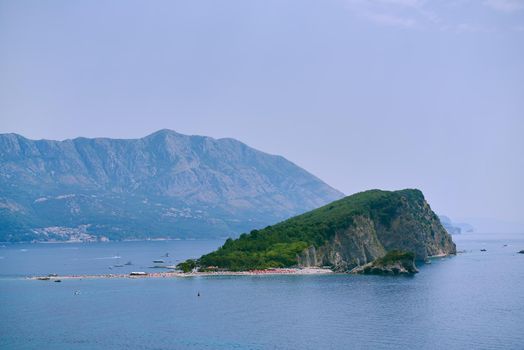 Saint Nicholas Island in adriatic sea, Budva, Montenegro.