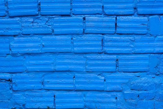 Modern blue brick wall texture for background