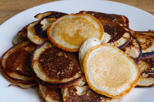 Homemade baked pancakes on a breakfast plate