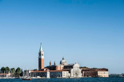 The church of San Giorgio Maggiore on the homonymous island in front of Piazza San Marco in Venice