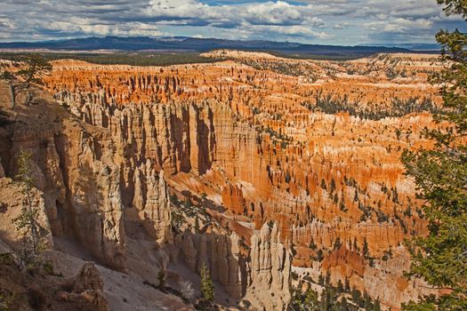 View over Bryce Canyon National Park Utah from the Rim Trail,