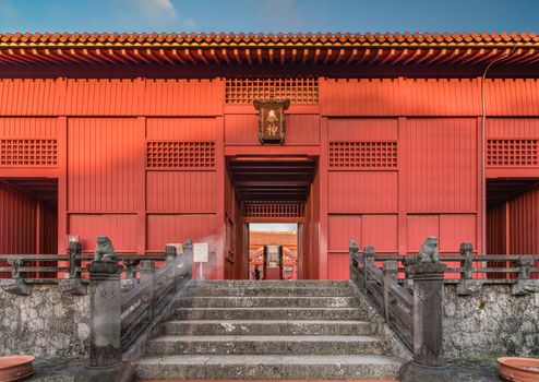 Houshinmon gate of Shuri Castle's in the Shuri neighborhood of Naha, the capital of Okinawa Prefecture, Japan.