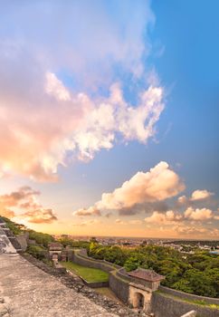 kyukeimon gate of Shuri Castle's in the Shuri neighborhood of Naha, the capital of Okinawa Prefecture, Japan.