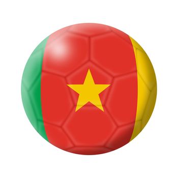 A Cameroon soccer ball football 3d illustration isolated on white with clipping path