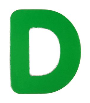 An upper case D magnetic letter on white with clipping path