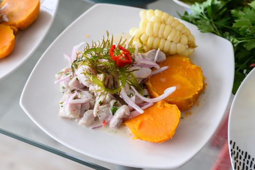 ceviche, seafood dish, peruvian cuisine