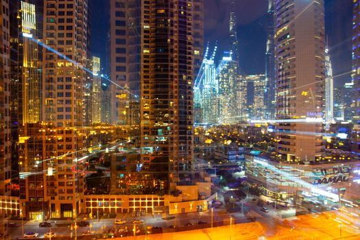 Dubai, OAE - 01 05 2020: Night Downtown View