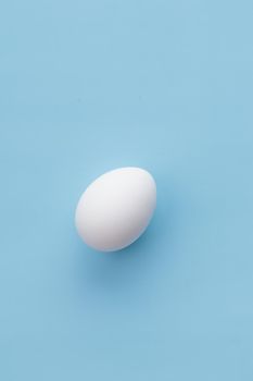White egg on a blue background vertical