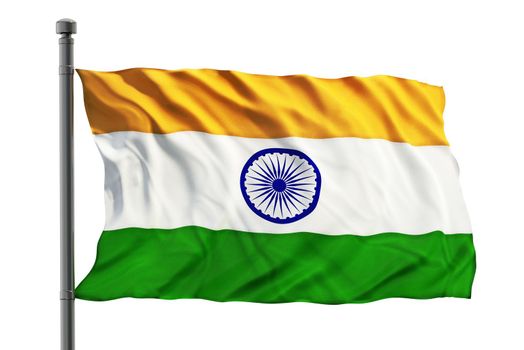 India flag isolated on  white background