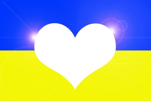 Solidarity With Ukraine Abstract Background with Painted flag shaped heart. Patriotic and togetherness concept. Standing with Ukraine backdrop. Pray for Ukraine