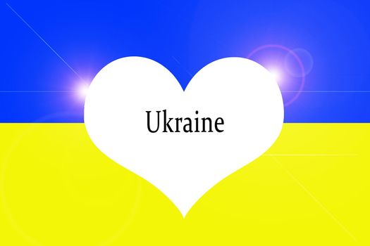 Solidarity With Ukraine Abstract Background with Painted flag shaped heart. Patriotic and togetherness concept. Standing with Ukraine backdrop. Pray for Ukraine