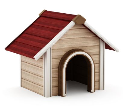 Doghouse isolated on white background