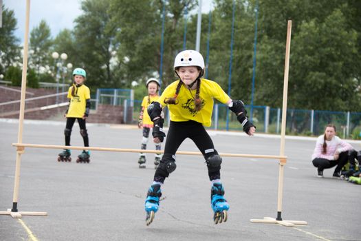 Children's competition in roller sport.