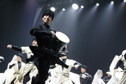 Belarus, Gomel, February 27, 2018. Concert hall. Speech of the national Georgian ballet Sukhishvili