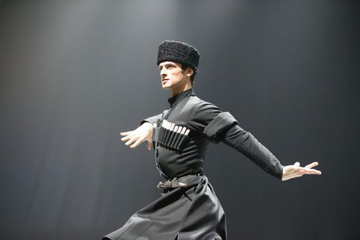 Belarus, Gomel, February 27, 2018. Concert hall. Speech of the national Georgian ballet Sukhishvili