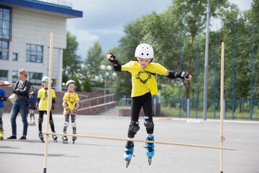 Children's competition in roller sport.