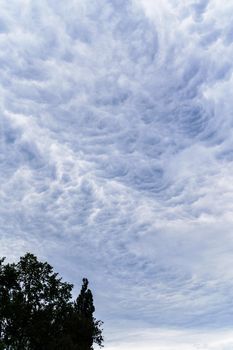 Terrible sky storm with beautiful blue clouds. Nature of native land. Windy weather