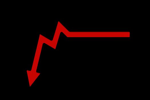 Inflation, rising inflation black isolate. Rising prices. Yellow and green arrows intertwined on the chart pointing up, black background. Growth concept.