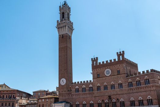 Siena Torre del Eat in Piazza del Campo in the center of the city of Siena