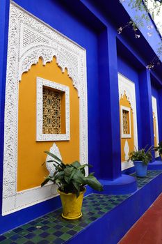 Blue Villa House in Majorelle Garden in Marrakech City, Morocco