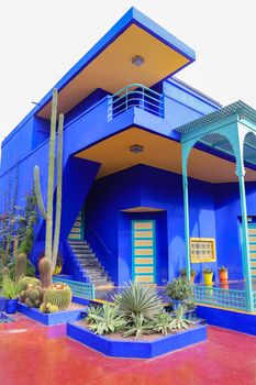 Blue Villa House in Majorelle Garden in Marrakech City, Morocco